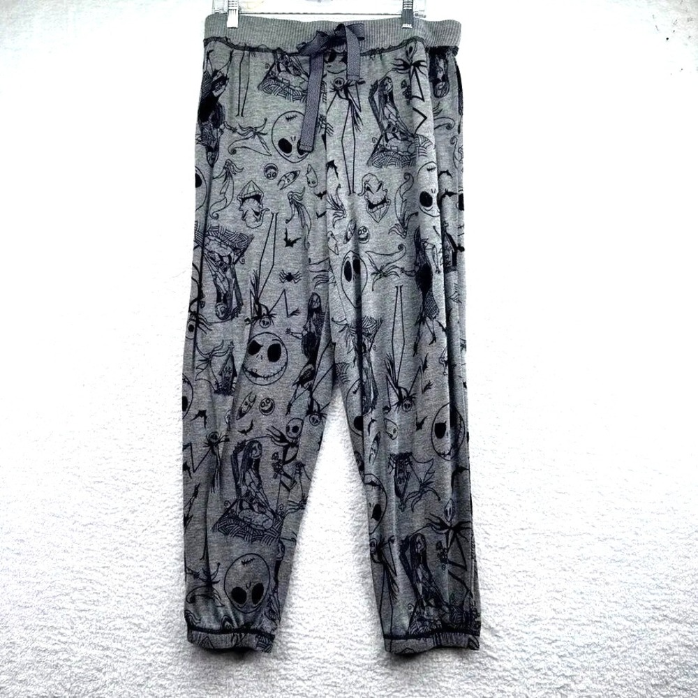 Disney Nightmare Before Christmas Pajama Pants Boys Large Grey Sleepwear L 12-14